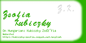 zsofia kubiczky business card